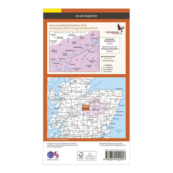 Explorer OL56 Badenoch & Strathspey Map With Digital Version