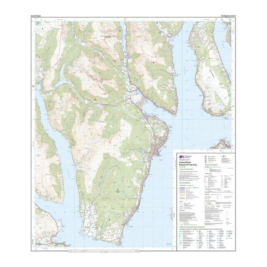 Explorer OL37 Cowal East Dunoon & Inveraray Map With Digital Version