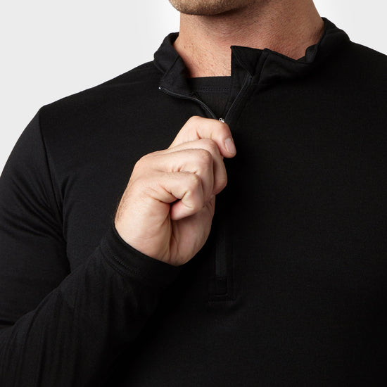 Men's Long Sleeve Zip Neck Thermal T-Shirt
