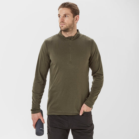 Men's Long Sleeve Zip Neck Thermal T-Shirt
