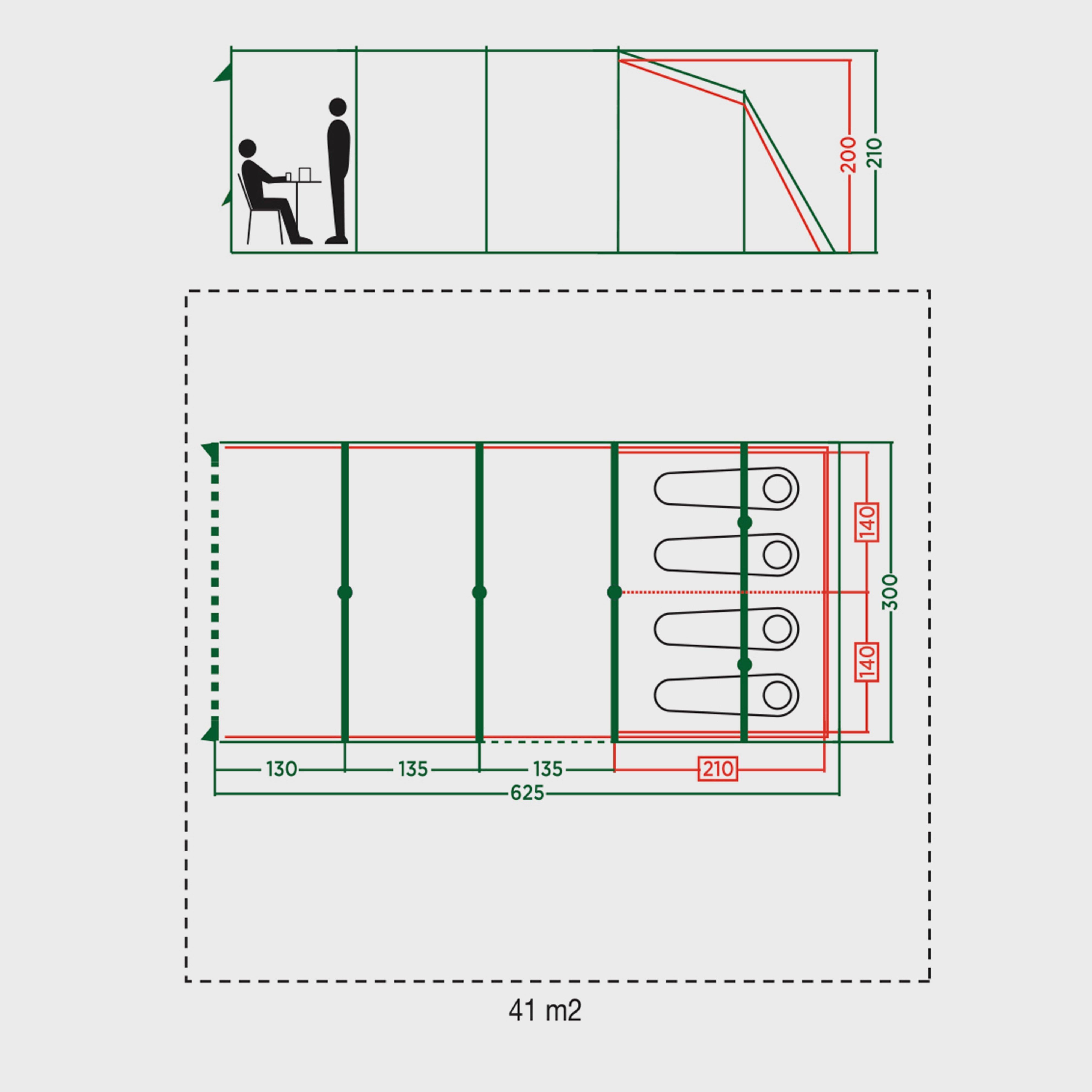 Meadowood 4 Person Large Tent With Blackout Bedrooms