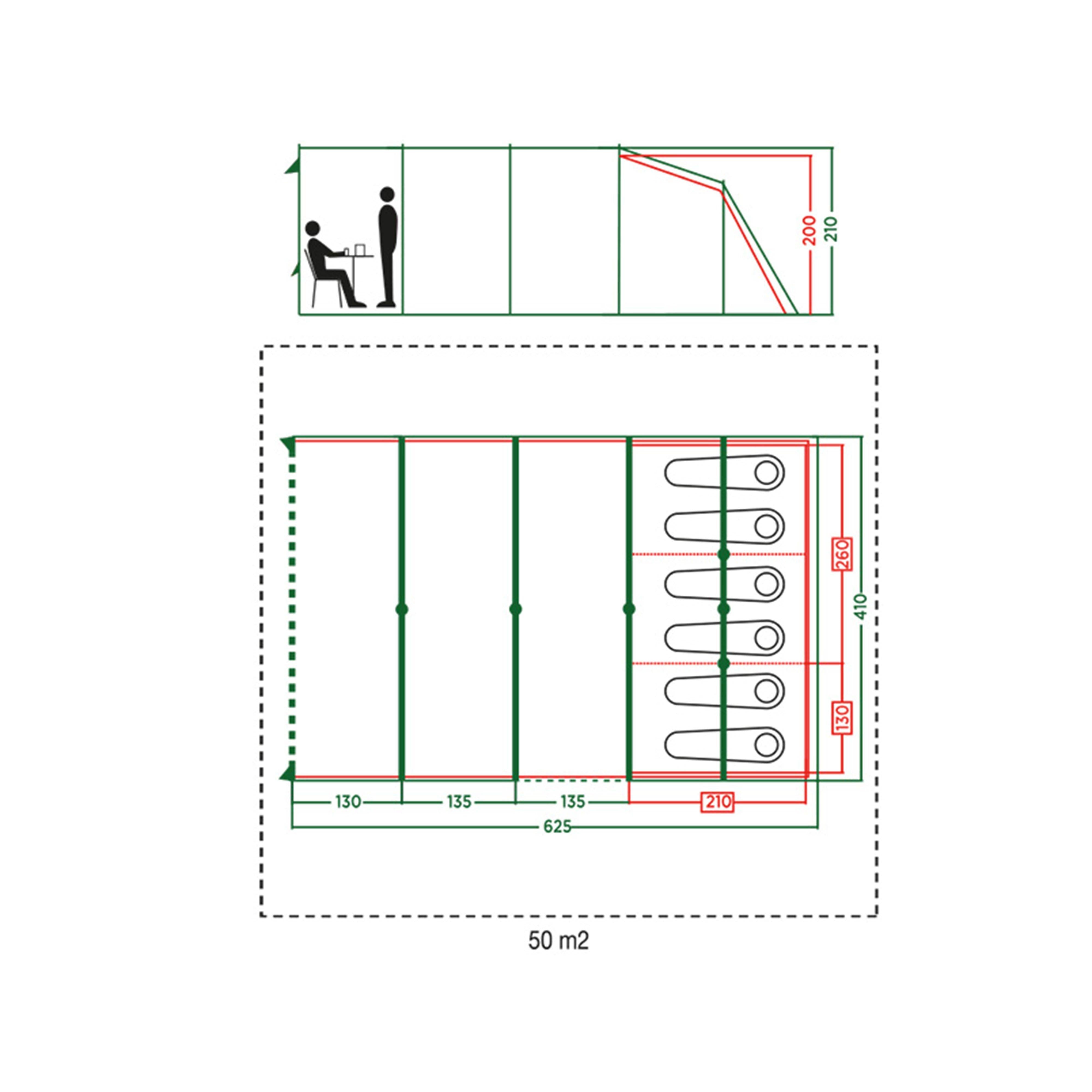Meadowood 6 Person Large Tent with Blackout Bedrooms