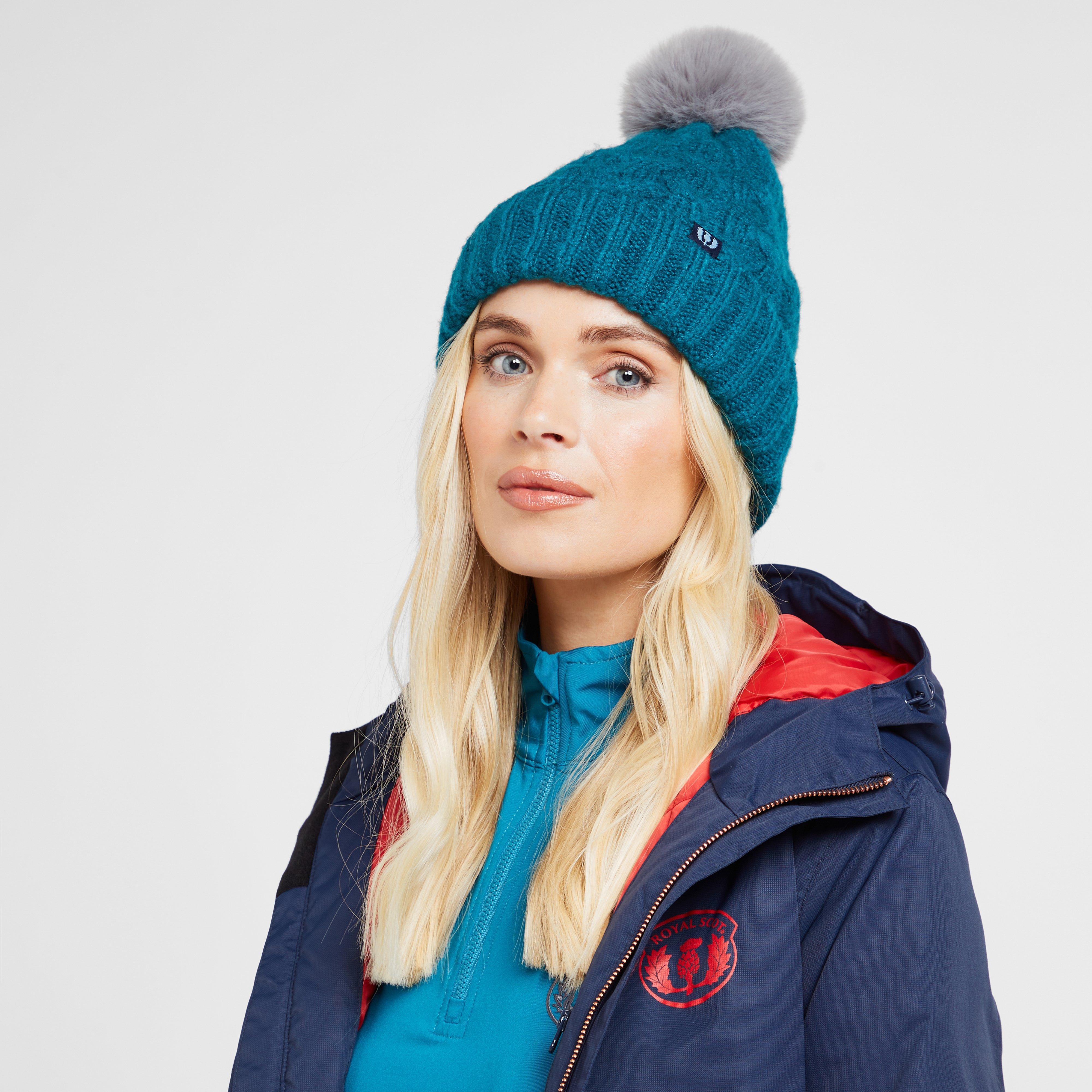 Chunky Knit Bobble Hat Ocean Blue