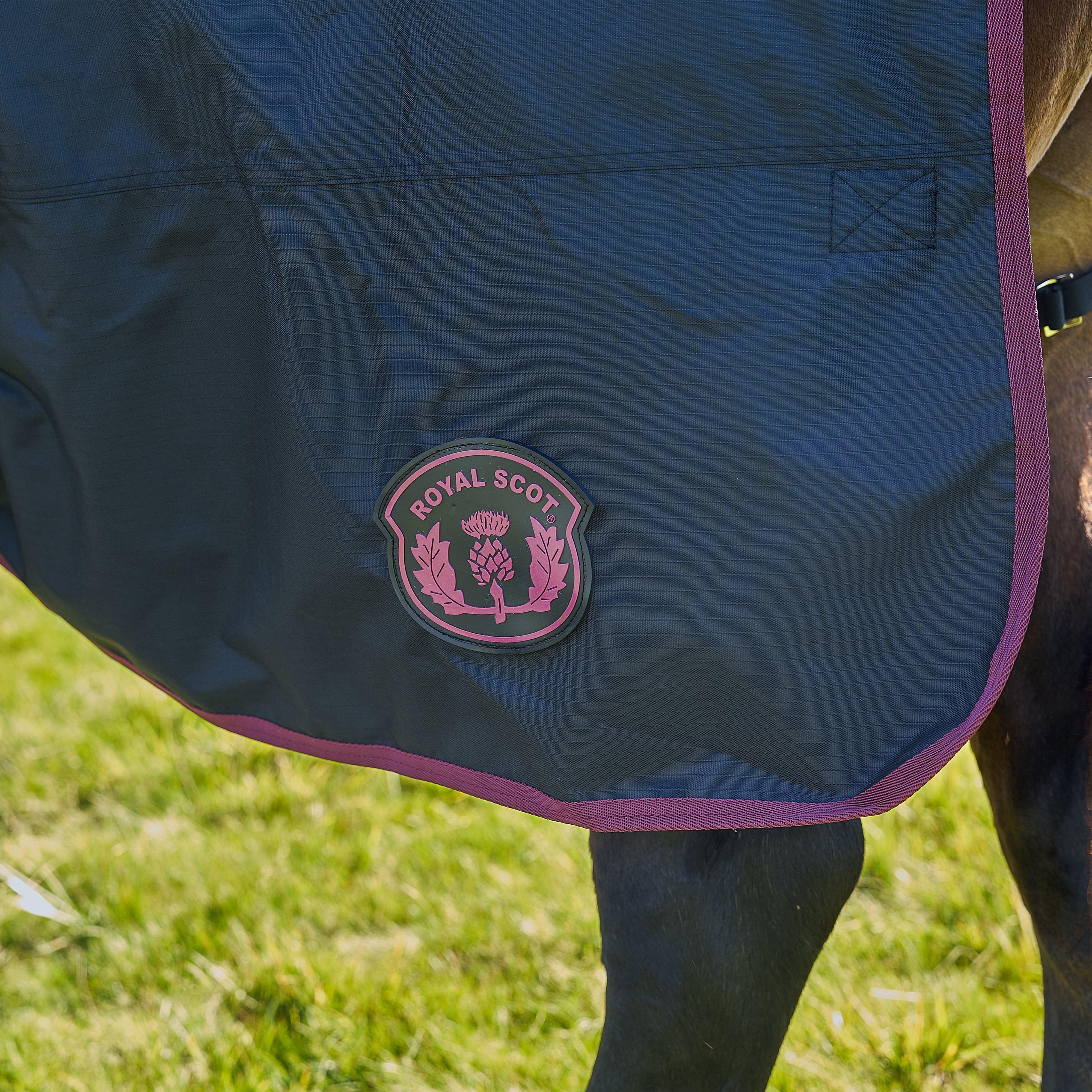 Original 100g Light-Medium Weight Combo Neck Turnout Rug Black/Wine