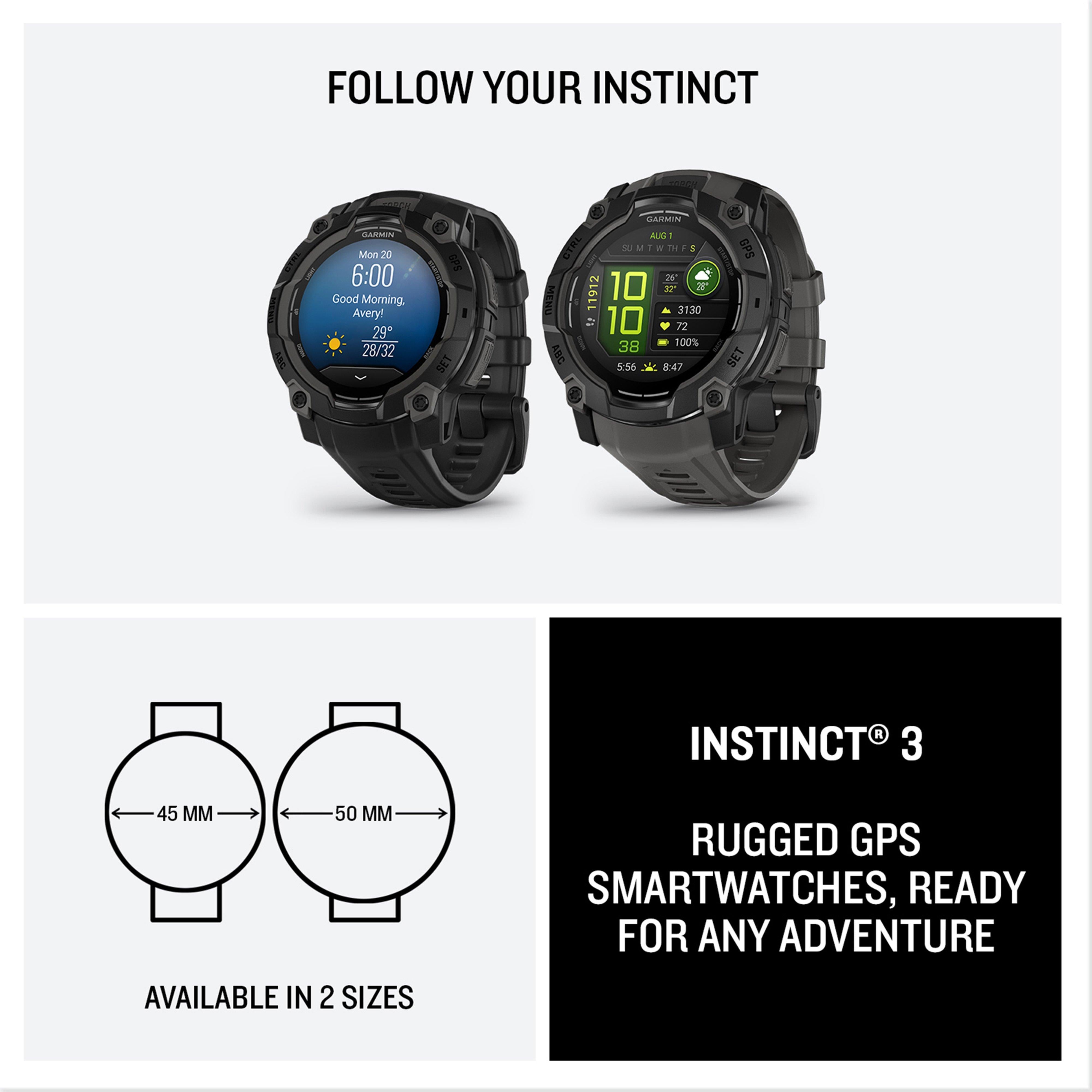 Instinct® 3 AMOLED 45mm Multi-Sport Smartwatch