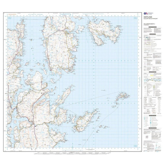 Landranger 2 Shetland Sullom Voe & Whalsay Map With Digital Version