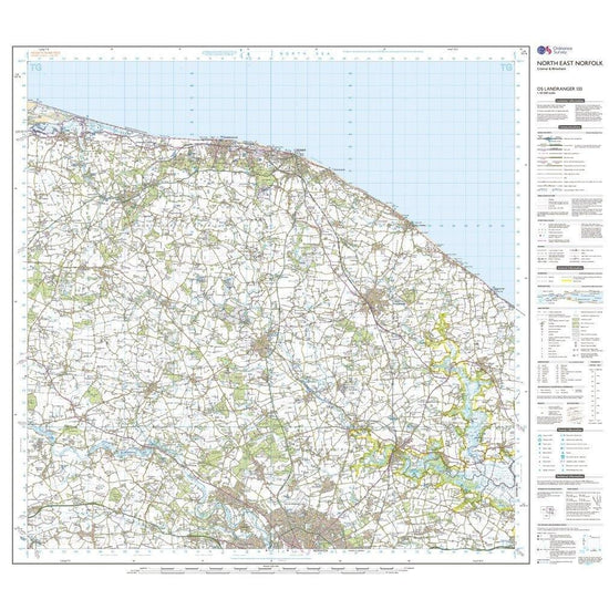 Landranger 133 North East Norfolk, Cromer & Wroxham Map With Digital Version