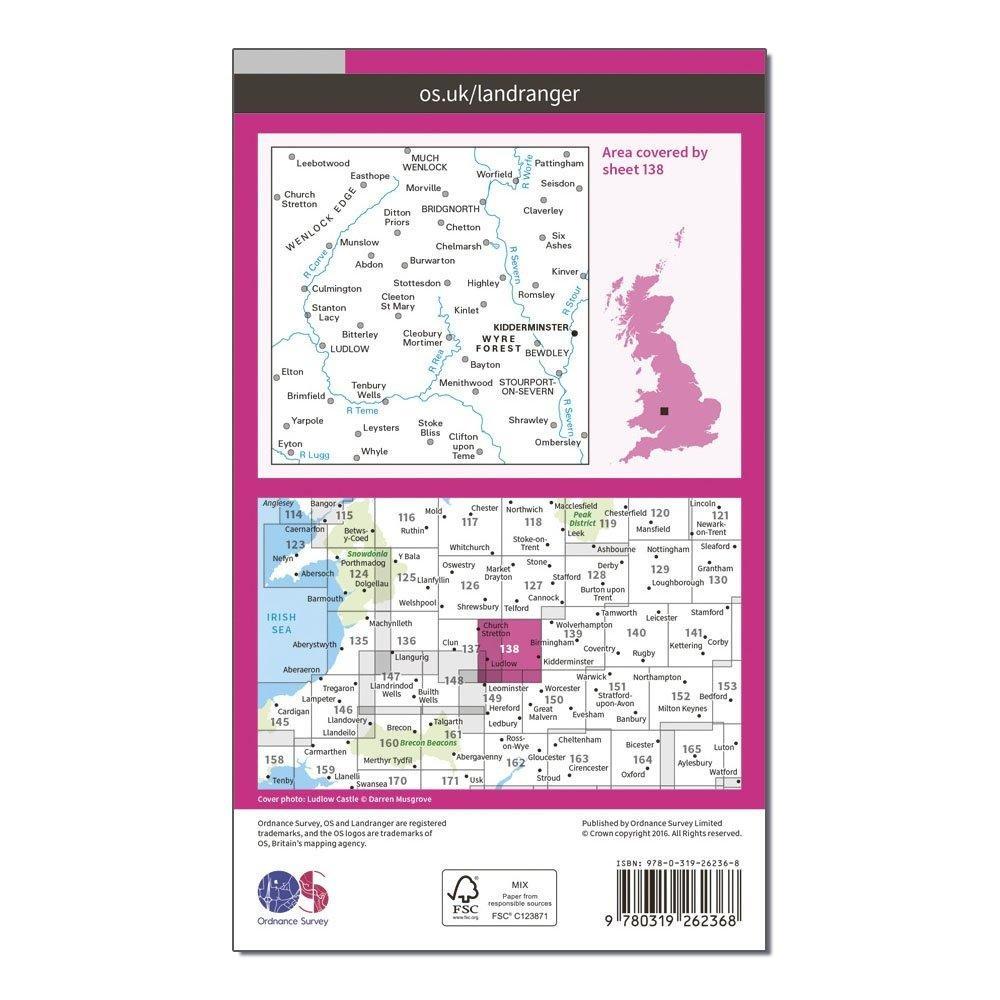 Landranger 138 Kidderminster & Wyre Forest Map With Digital Version