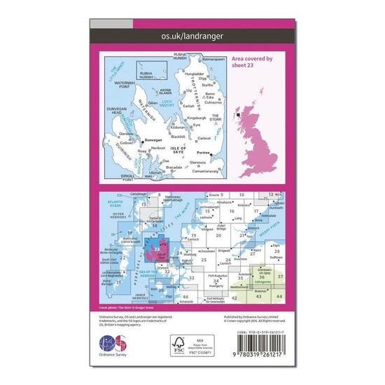Landranger 23 North Skye, Dunvegan & Portree Map With Digital Version