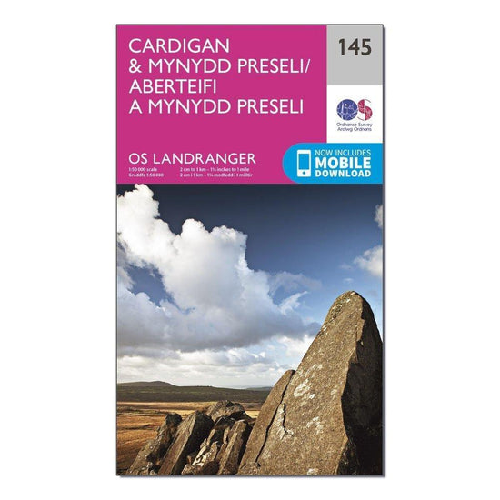 Landranger 145 Cardigan & Mynydd Preseli Map With Digital Version