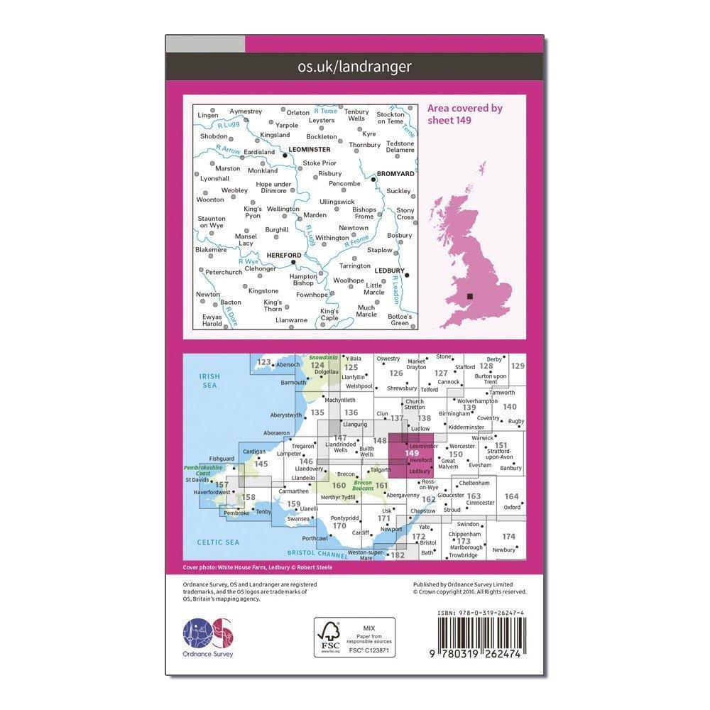 Landranger 149 Hereford & Leominster, Bromyard & Ledbury Map With Digital Version