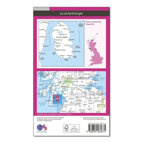 Landranger 69 Isle of Arran Map With Digital Version