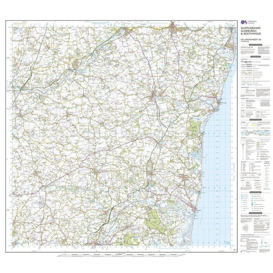 Landranger 156 Saxmundham, Aldeburgh & Southwold Map With Digital Version