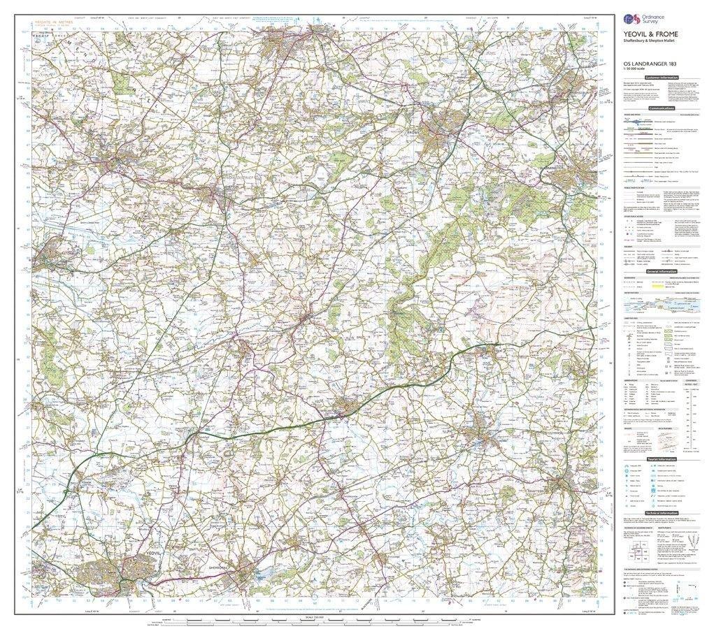 Landranger 183 Yeovil & Frome Map With Digital Version