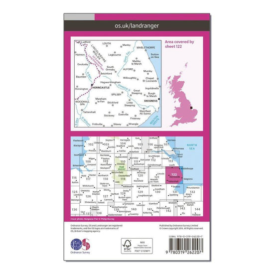 Landranger 122 Skegness & Horncastle Map With Digital Version