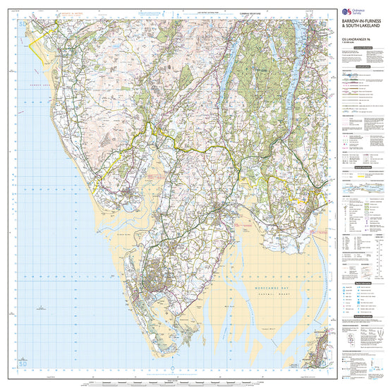Landranger Active 96 Barrow-in-Furness & South Lakeland Map With Digital Version