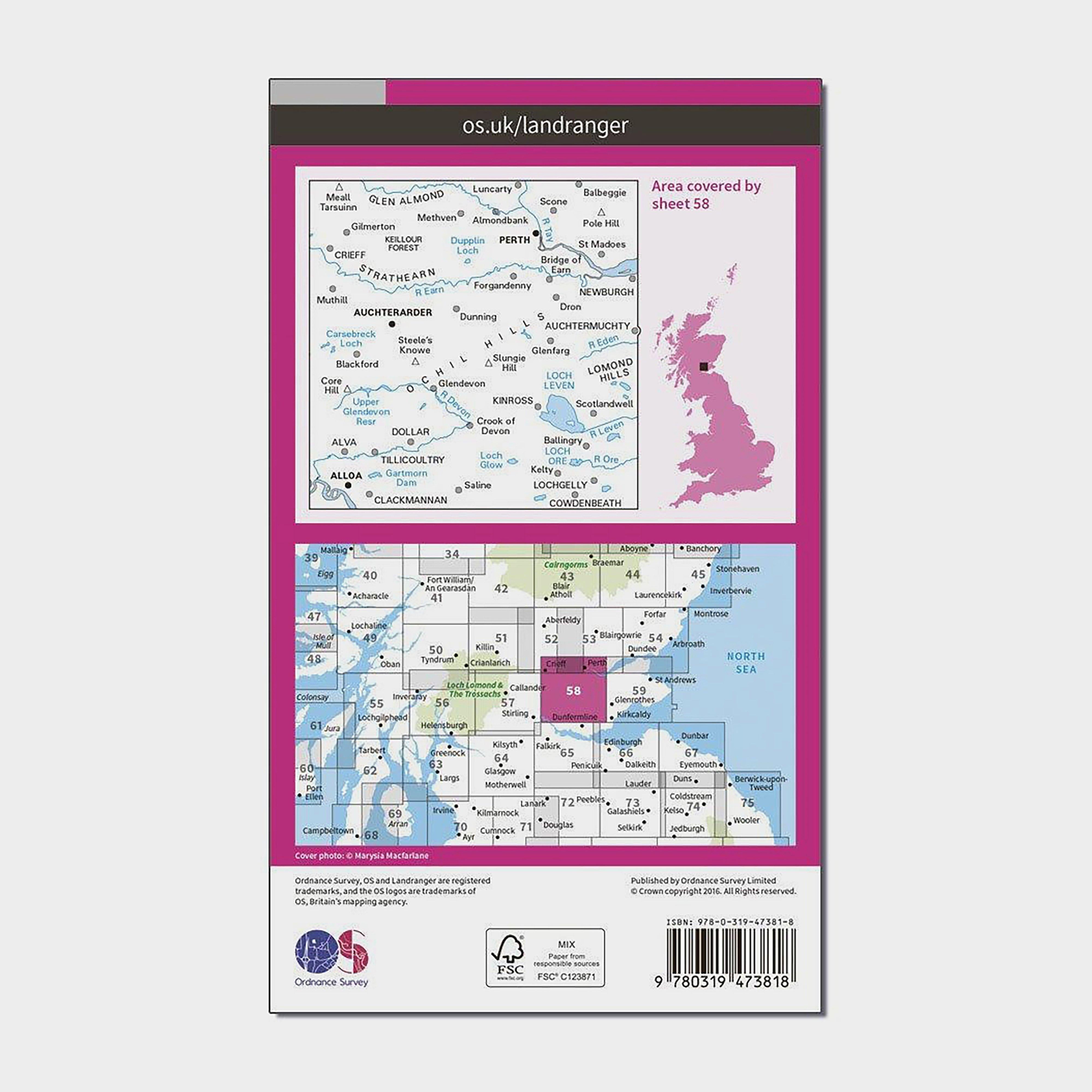 Landranger Active 58 Perth & Alloa, Auchterarder Map With Digital Version