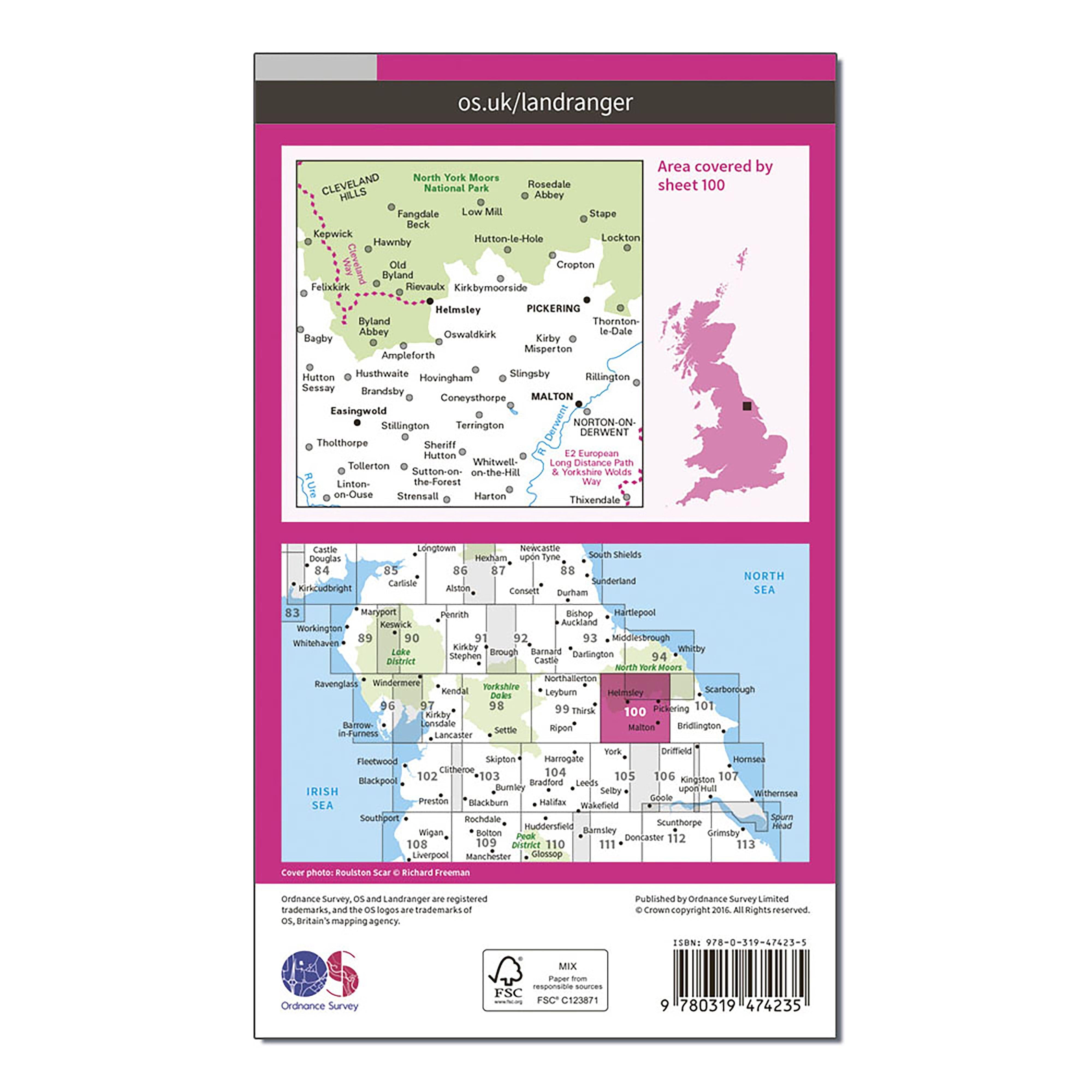 Landranger Active 100 Malton & Pickering, Helmsley & Easingwold Map With Digital Version