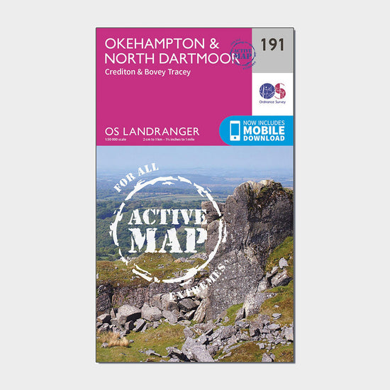 Landranger Active 191 Okehampton & North Dartmoor Map With Digital Version