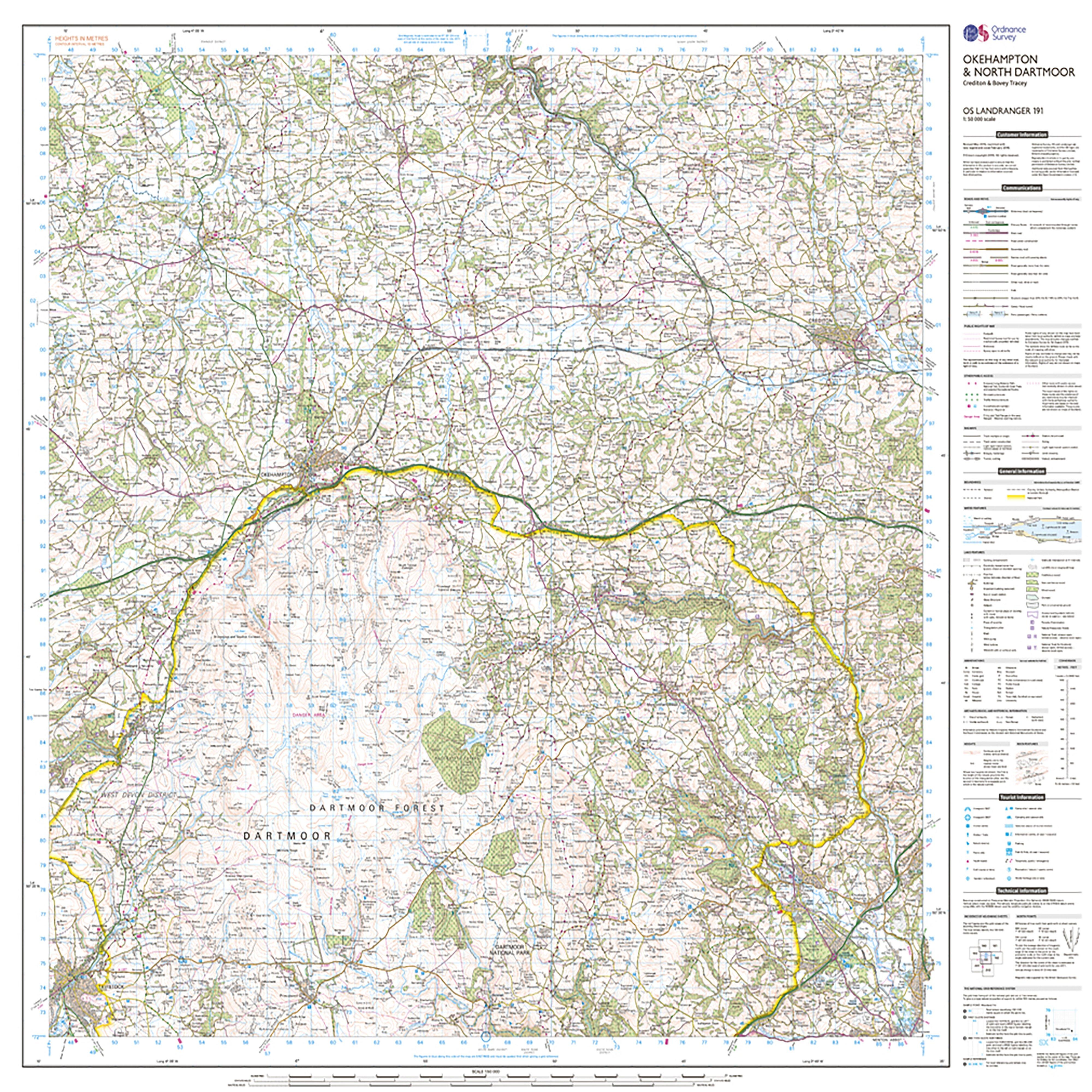 Landranger Active 191 Okehampton & North Dartmoor Map With Digital Version