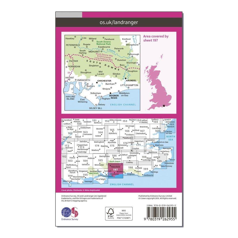 Landranger 197 Chichester & The South Downs Map With Digital Version