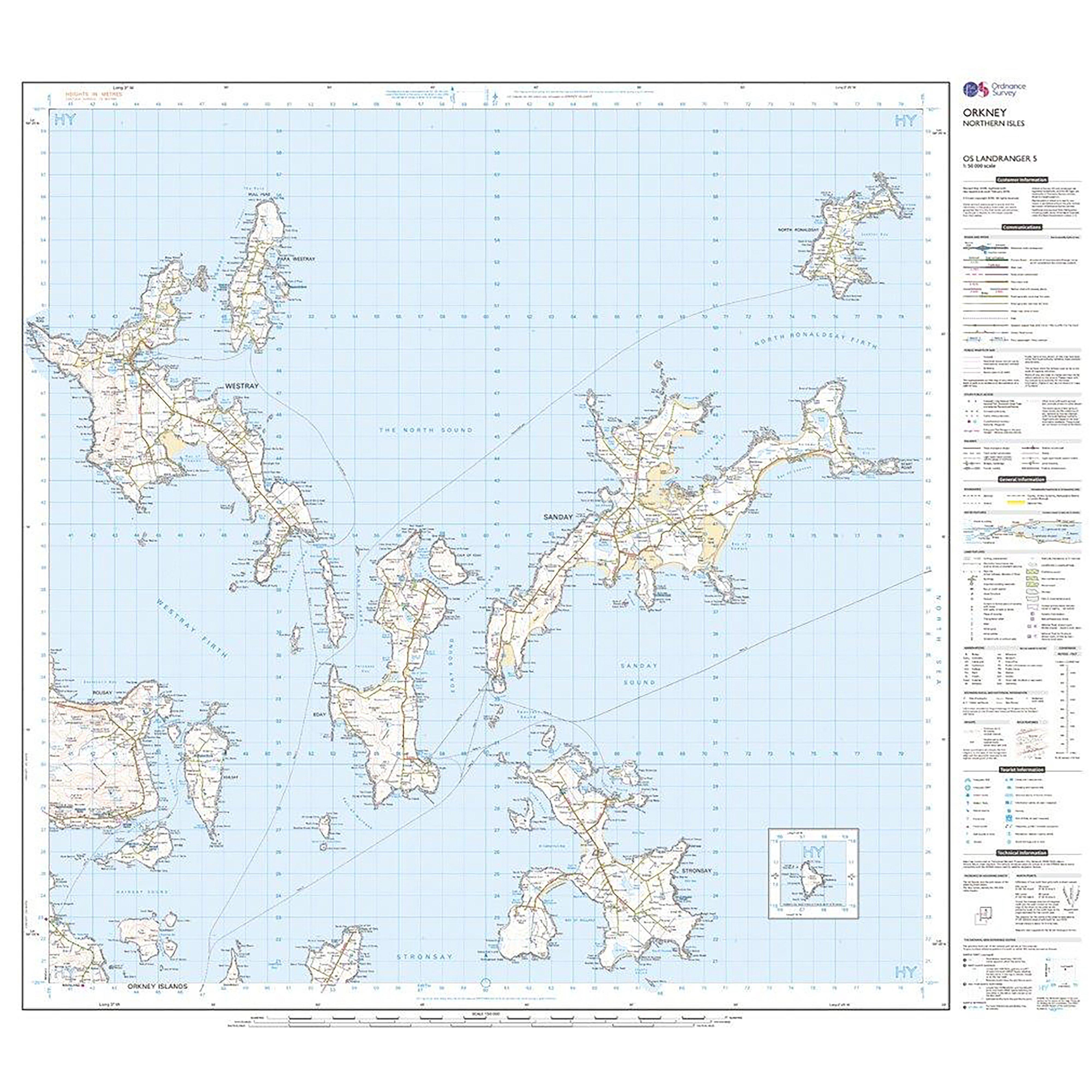 Landranger Active 5 Orkney Northern Isles Map With Digital Version
