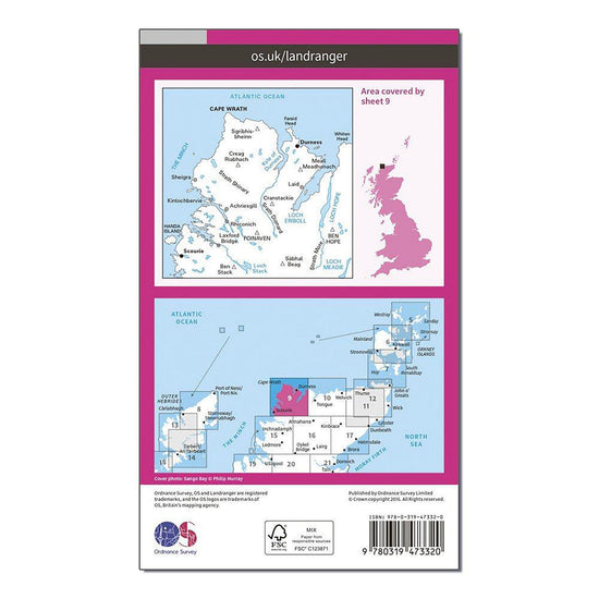 Landranger Active 9 Cape Wrath, Durness & Scourie Map With Digital Version