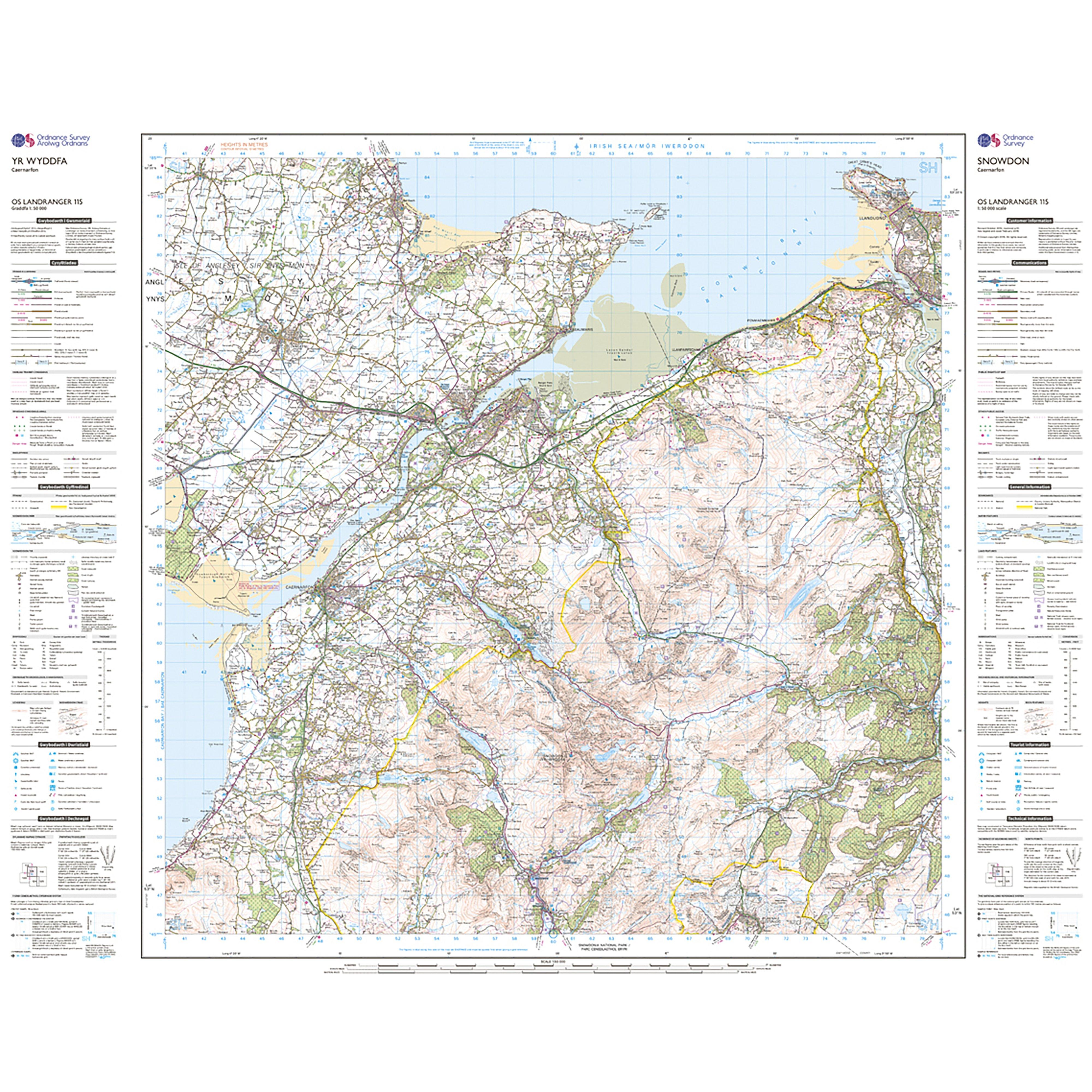 Landranger Active 115 Snowdon & Caernarfon Map With Digital Version