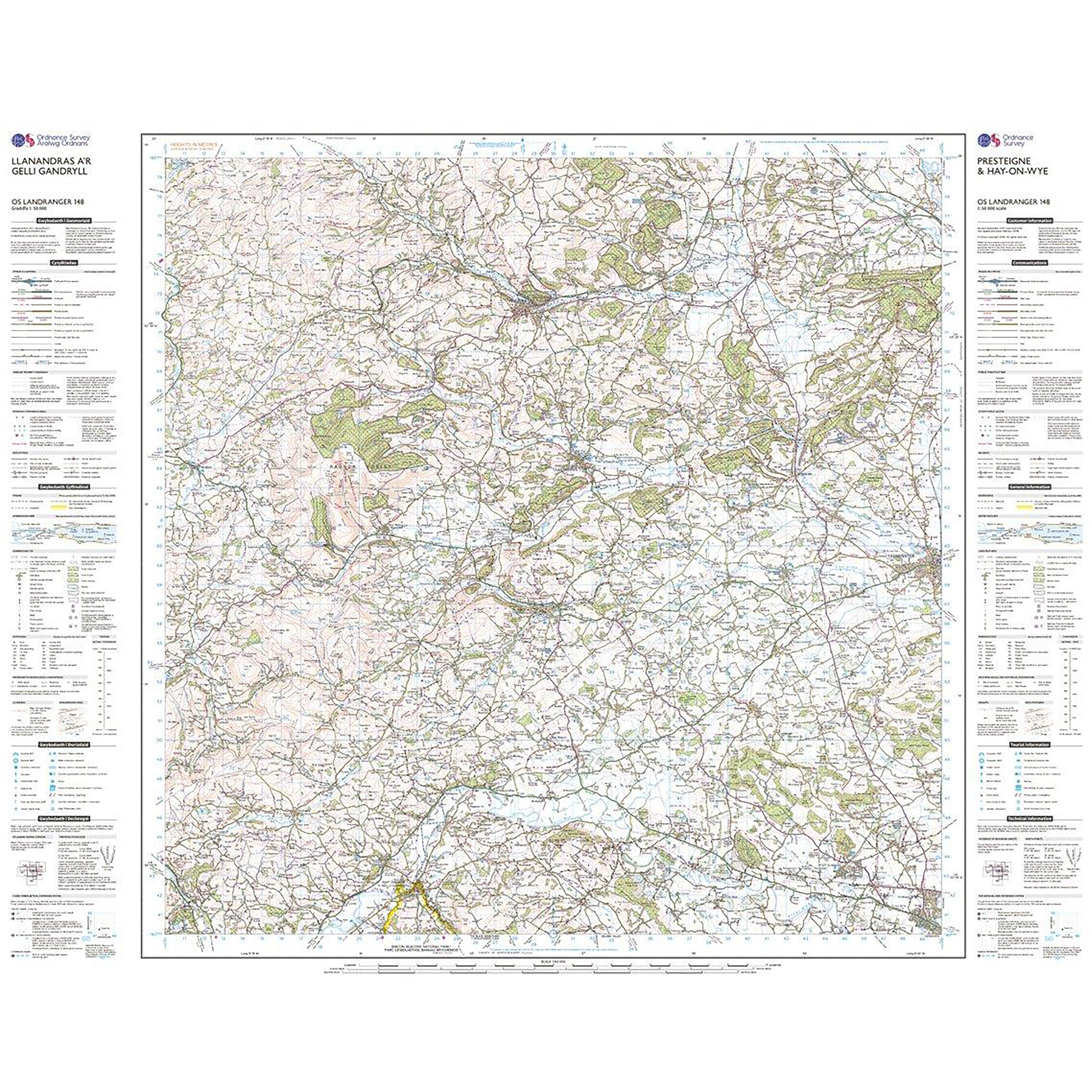 Landranger Active 148 Presteigne & Hay-on-Wye Map With Digital Version