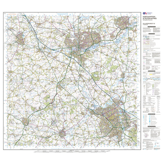 Landranger Active 152 Northampton, Milton Keynes, Buckingham & Daventry Map With Digital Version