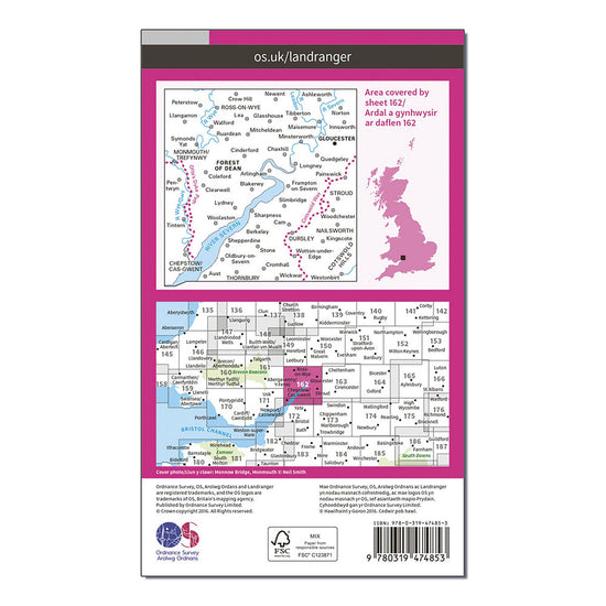 Landranger Active 162 Gloucester & Forest of Dean Map With Digital Version