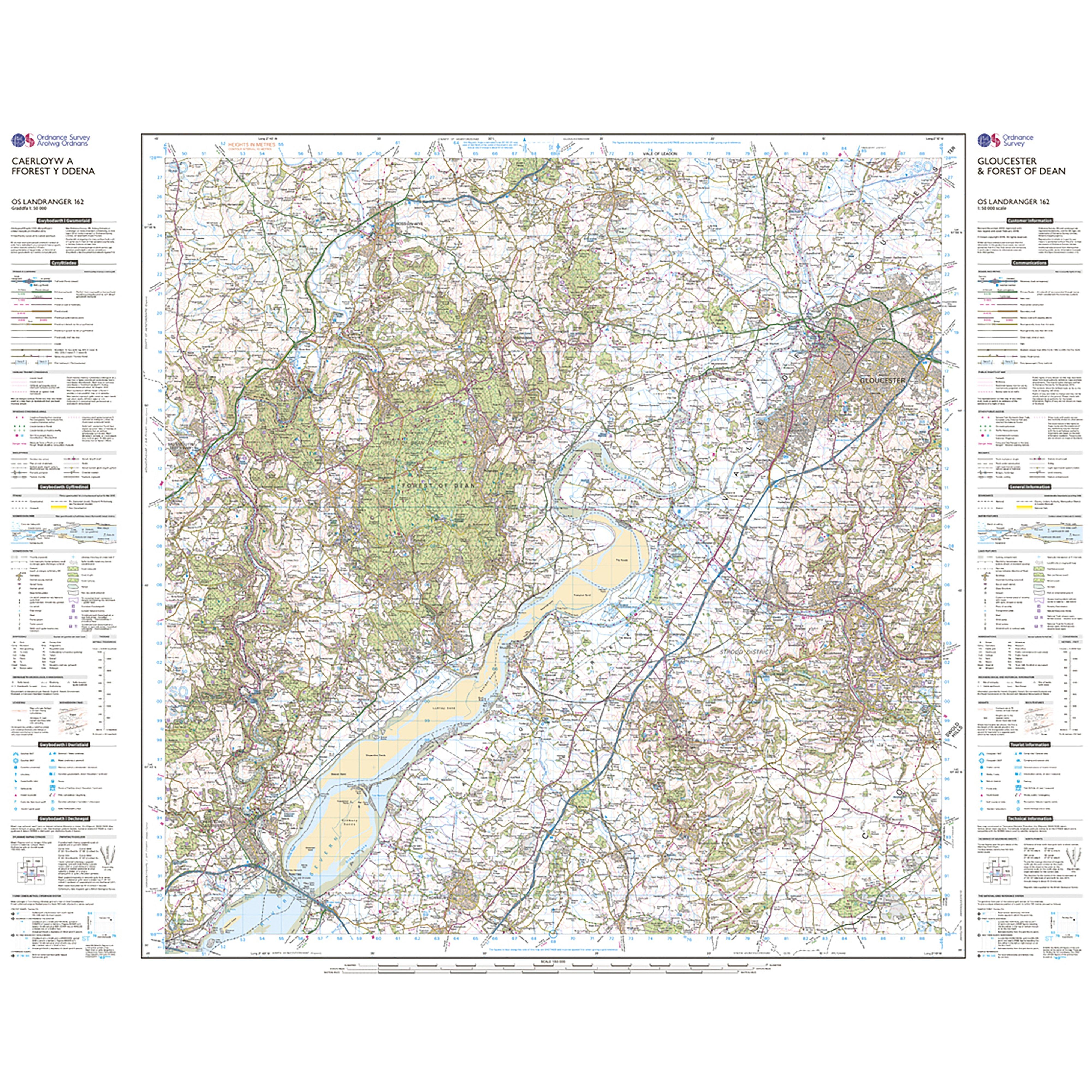 Landranger Active 162 Gloucester & Forest of Dean Map With Digital Version