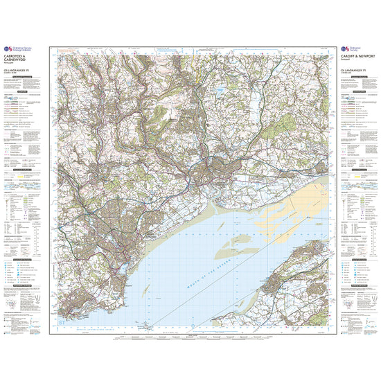 Landranger Active 171 Cardiff & Newport, Pontypool Map With Digital Version