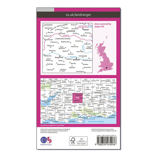 Landranger Active 174 Newbury & Wantage, Hungerford & Didcot Map With Digital Version
