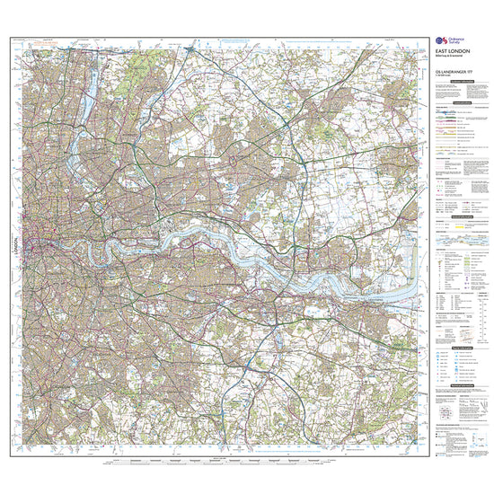 Landranger Active 177 East London, Billericay & Gravesend Map With Digital Version