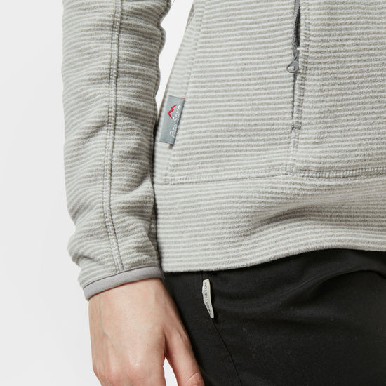 Women's Full Zip Striped Micro Fleece Jacket