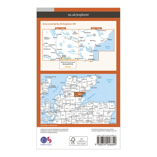 Explorer 441 Lairg, Bonar Bridge & Golspie Map With Digital Version