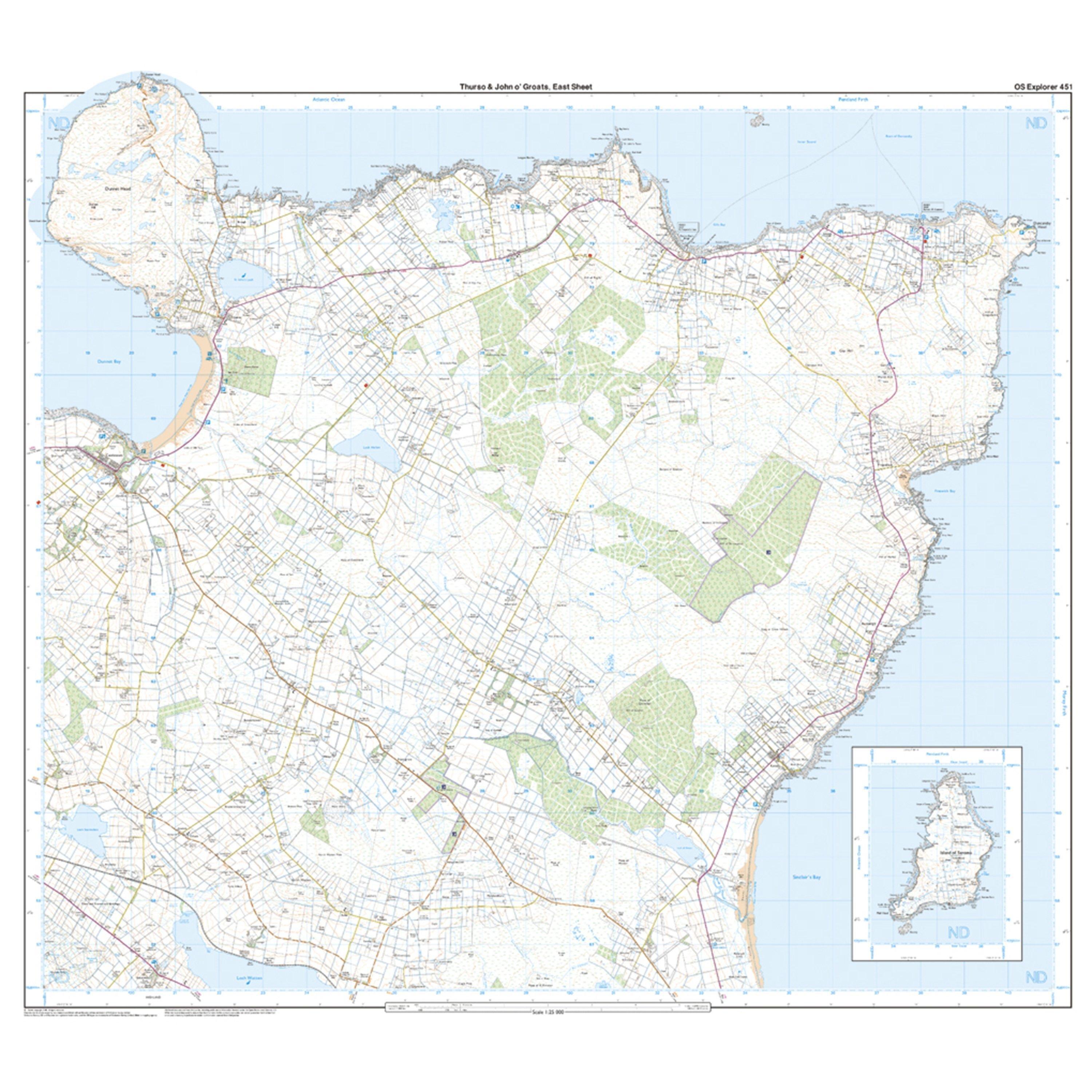 Explorer 451 Thurso & John o’Groats Map With Digital Version