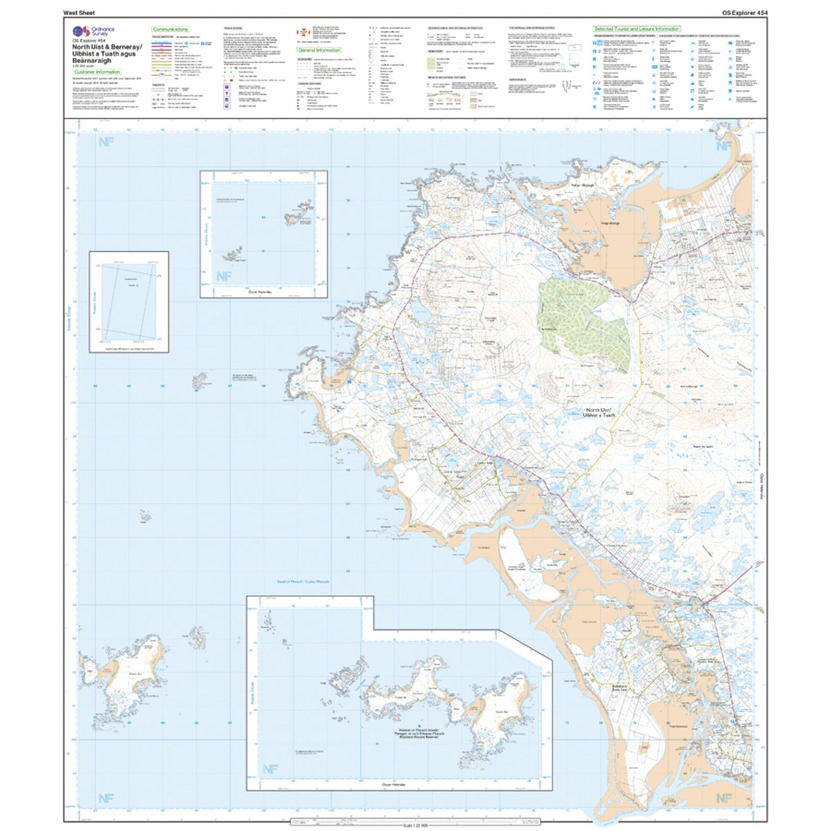 Explorer 454 North Uist & Berneray Map With Digital Version