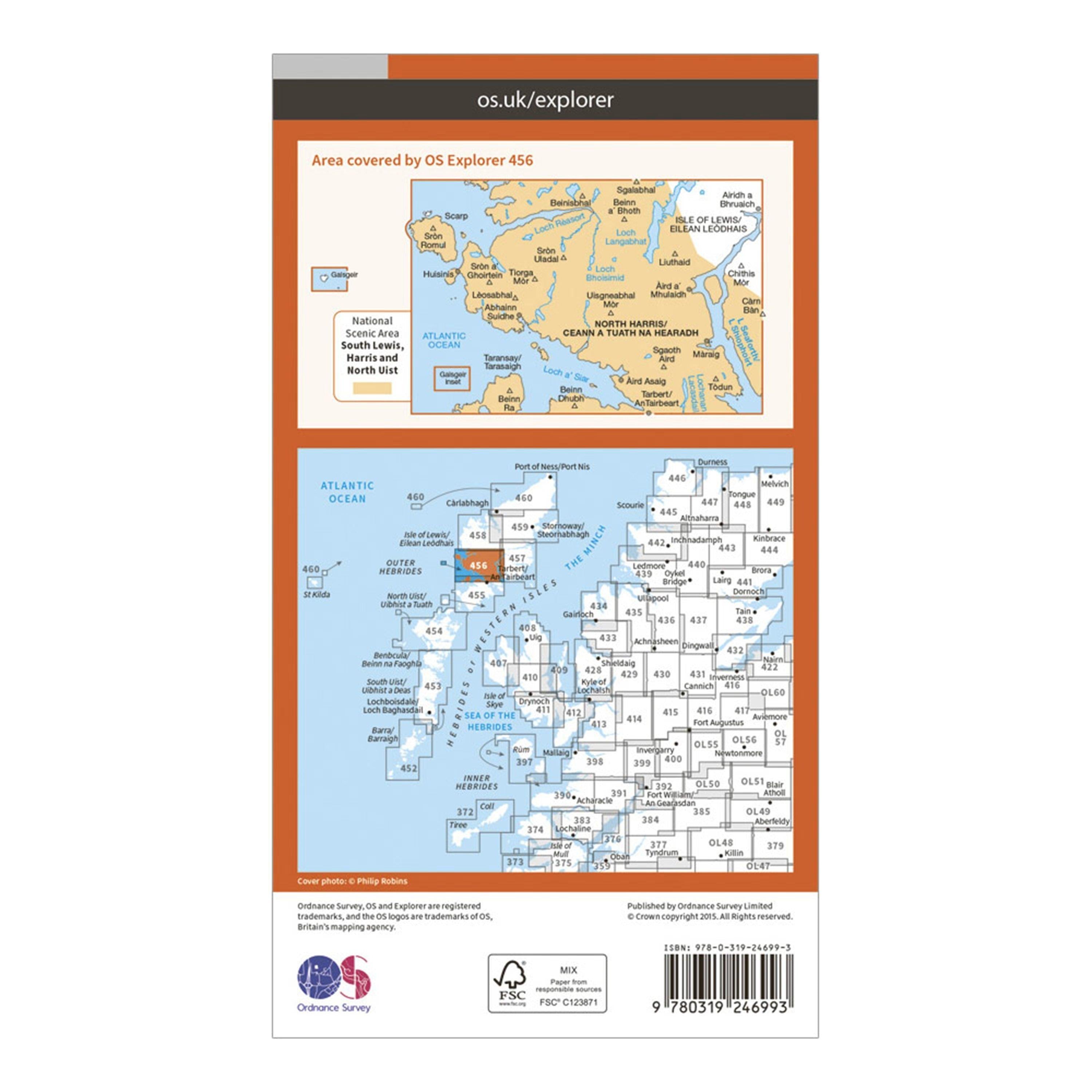 Explorer 456 North Harris & Loch Seaforth Map With Digital Version