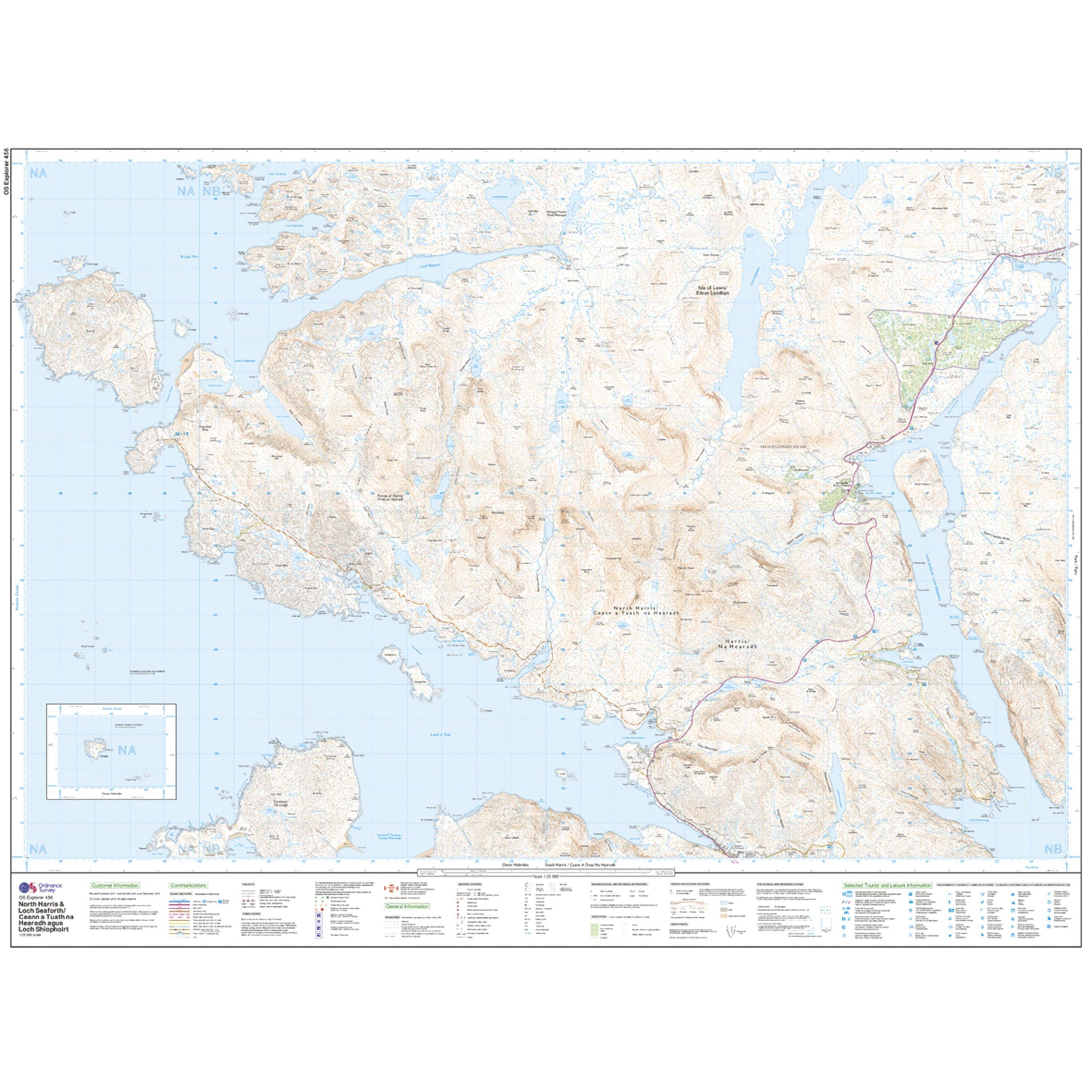 Explorer 456 North Harris & Loch Seaforth Map With Digital Version