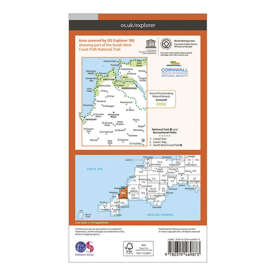 Explorer Active 106 Newquay & Padstow Map With Digital Version