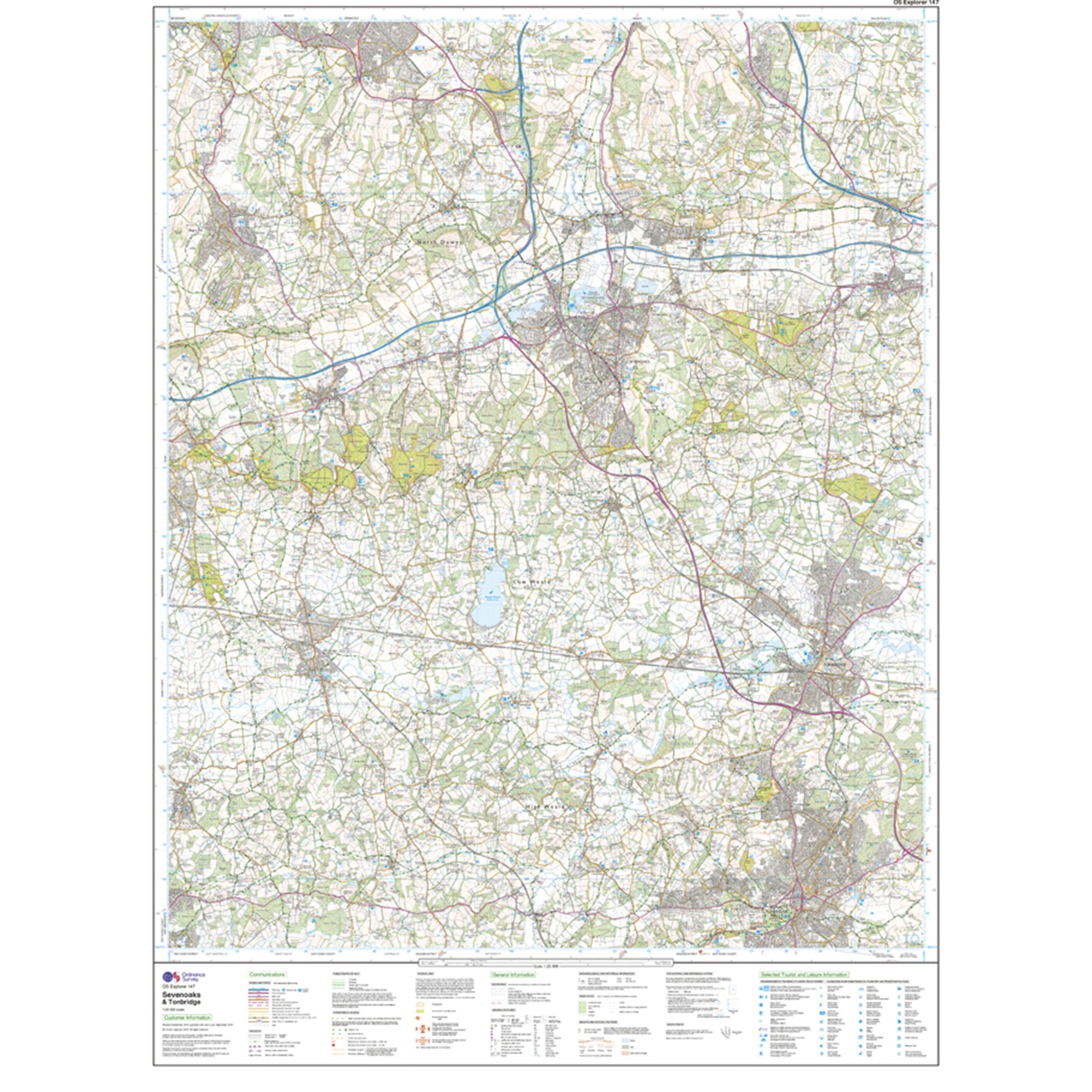 Explorer 147 Sevenoaks & Tonbridge Map With Digital Version