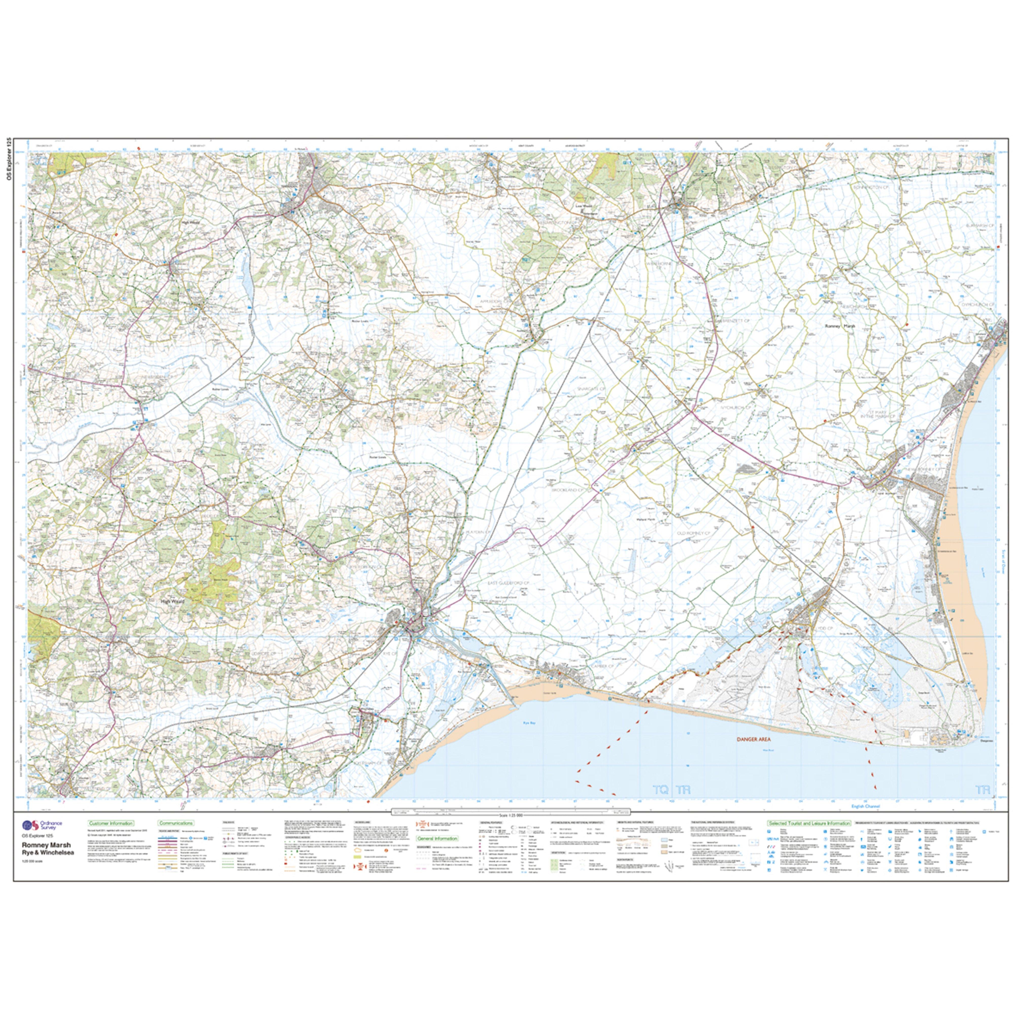 Explorer Active 125 Romneys Marsh, Rye & Winchelsea Map With Digital Version