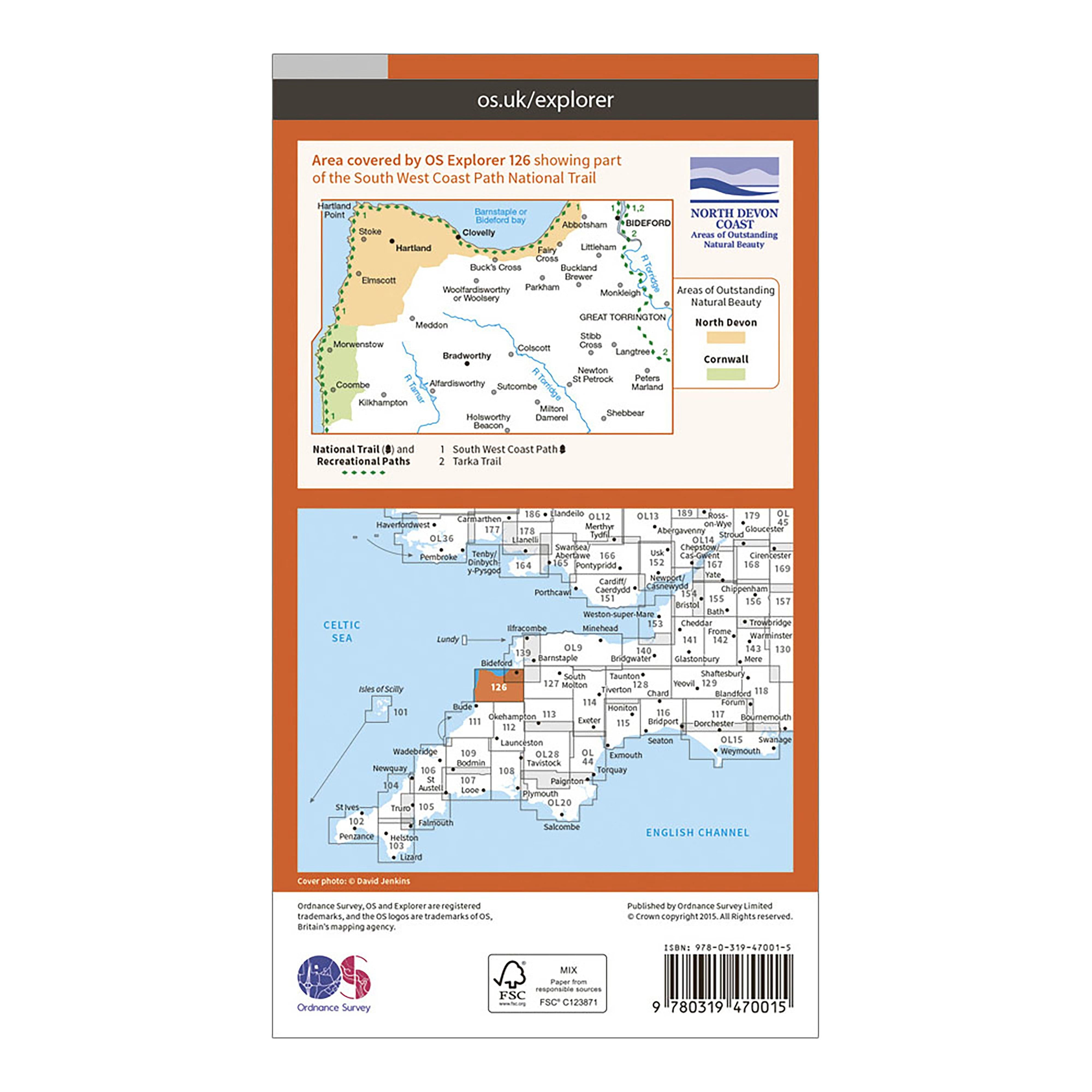 Explorer Active 126 Clovelly & Hartland Map With Digital Version