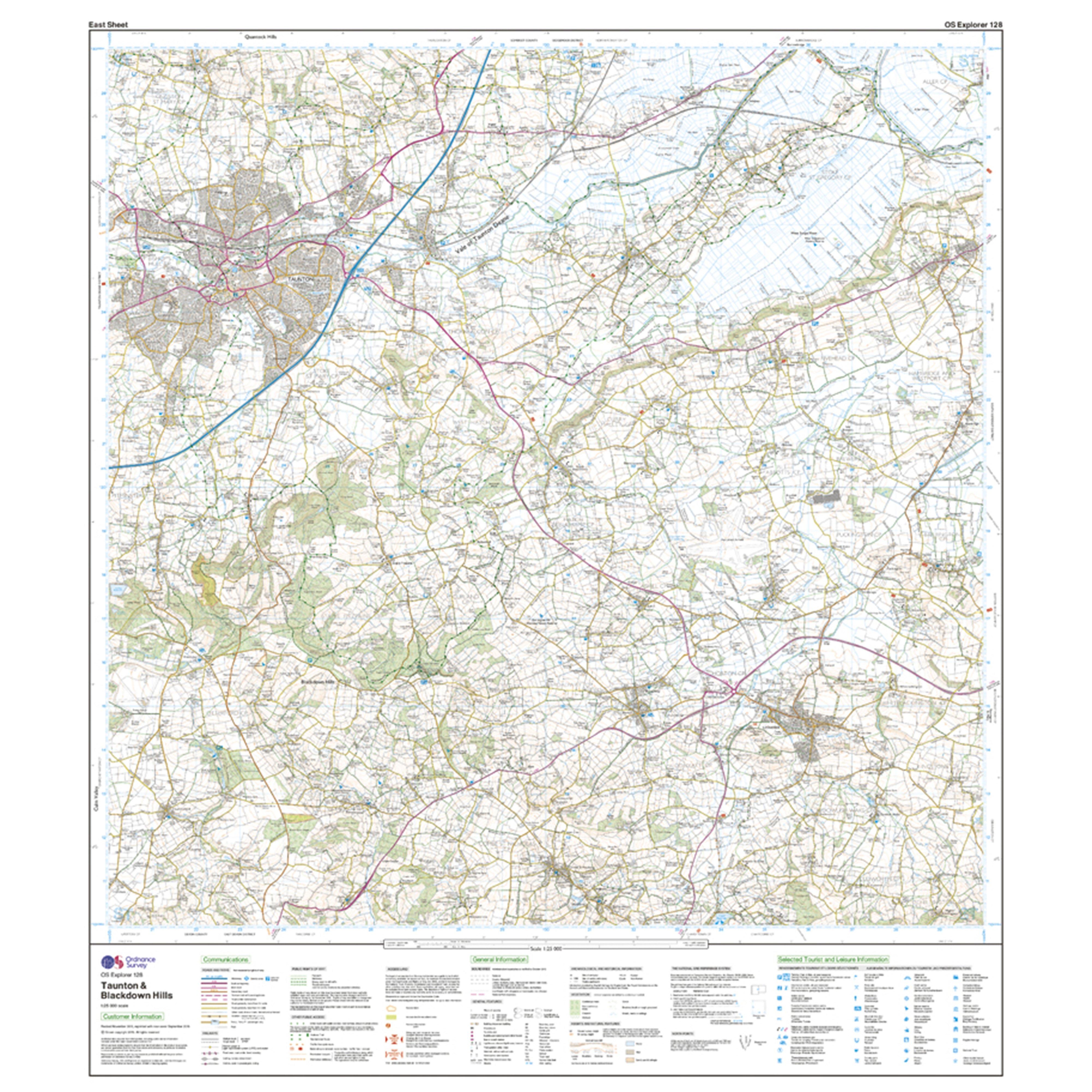 Explorer Active 128 Taunton & Blackdown Hills Map With Digital Version