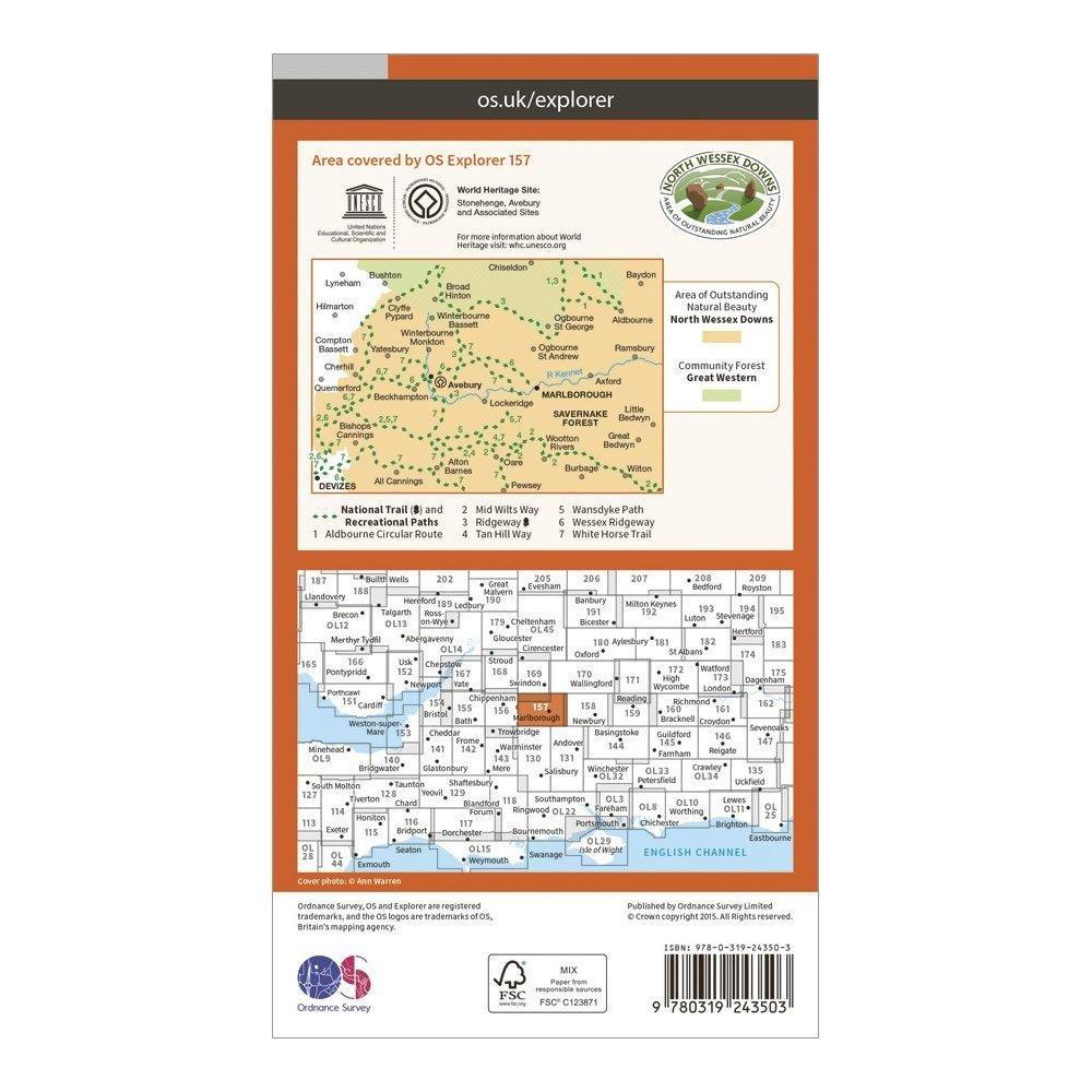 Explorer 157 Marlborough & Savernake Forest Map With Digital Version