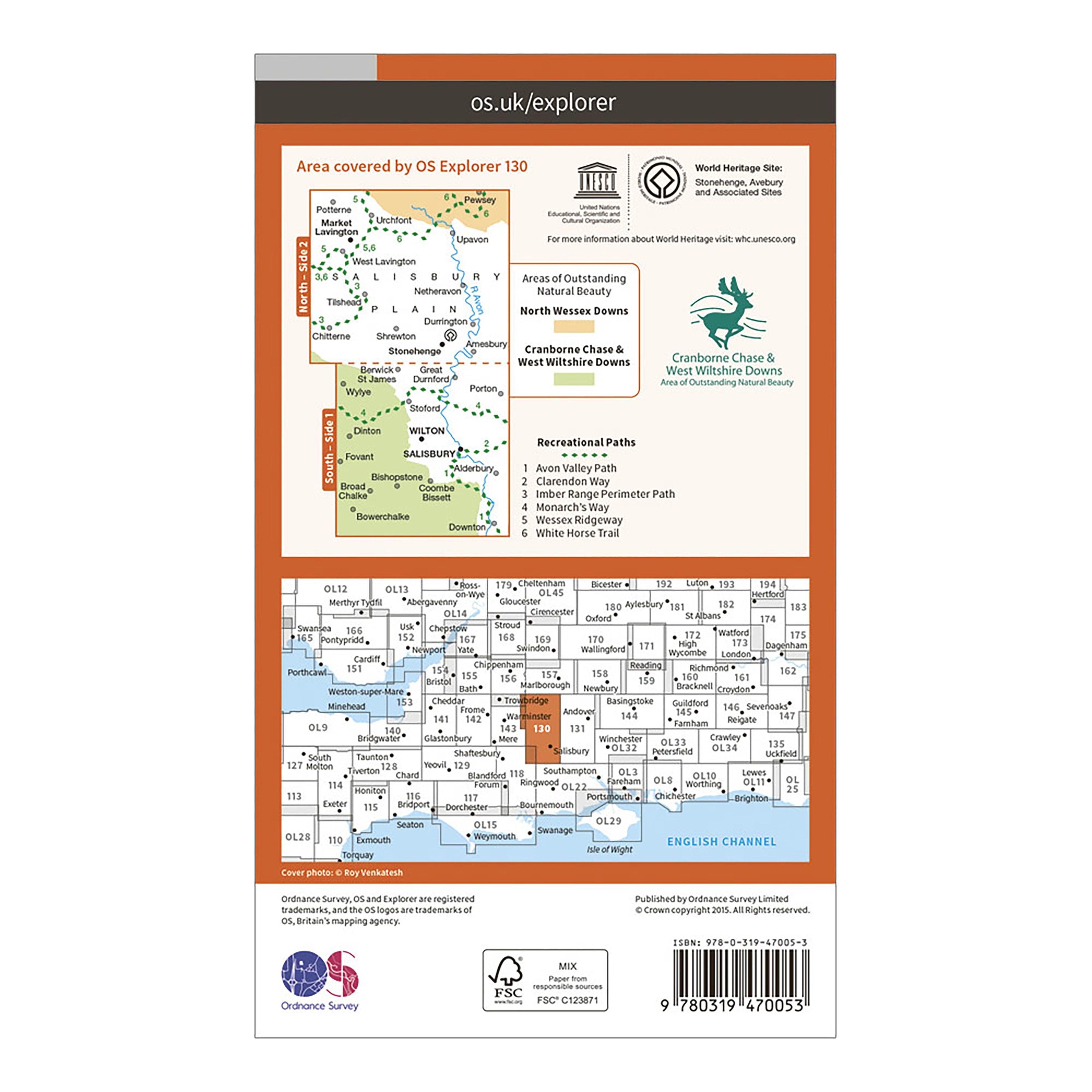 Explorer Active 130 Salisbury & Stonehenge Map With Digital Version