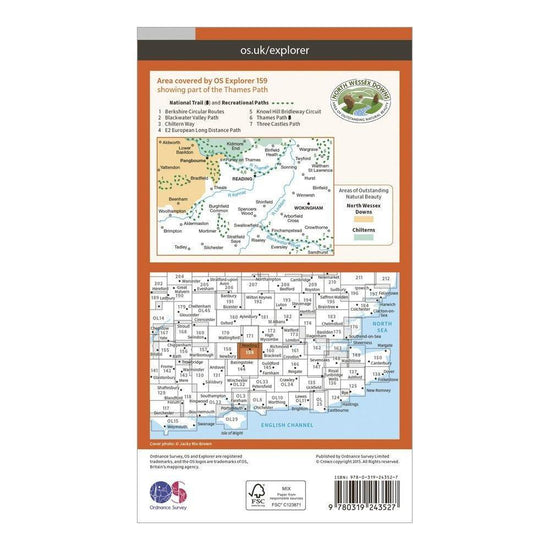 Explorer 159 Reading, Wokingham & Pangbourne Map With Digital Version