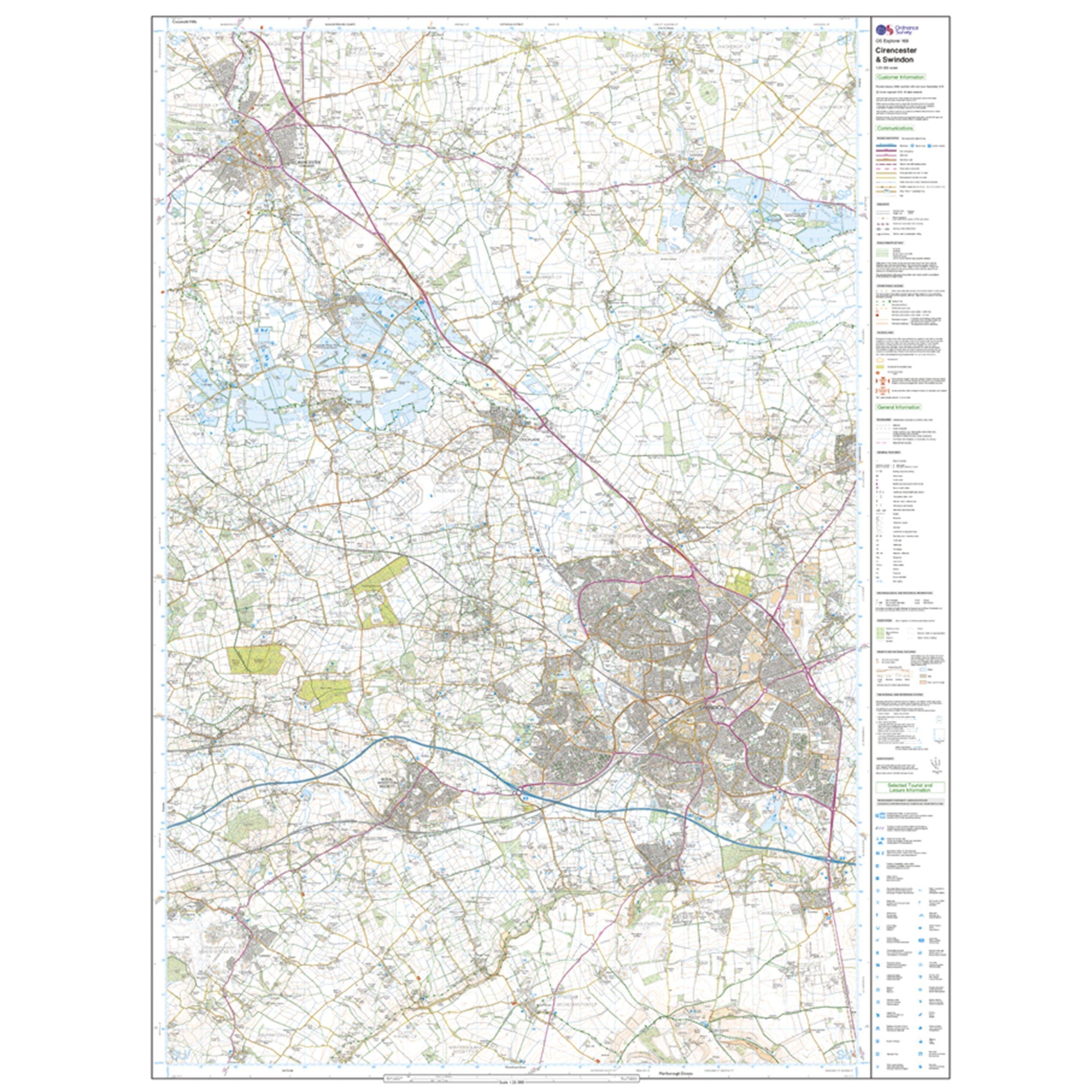 Explorer 169 Cirencester & Swindon Map With Digital Version